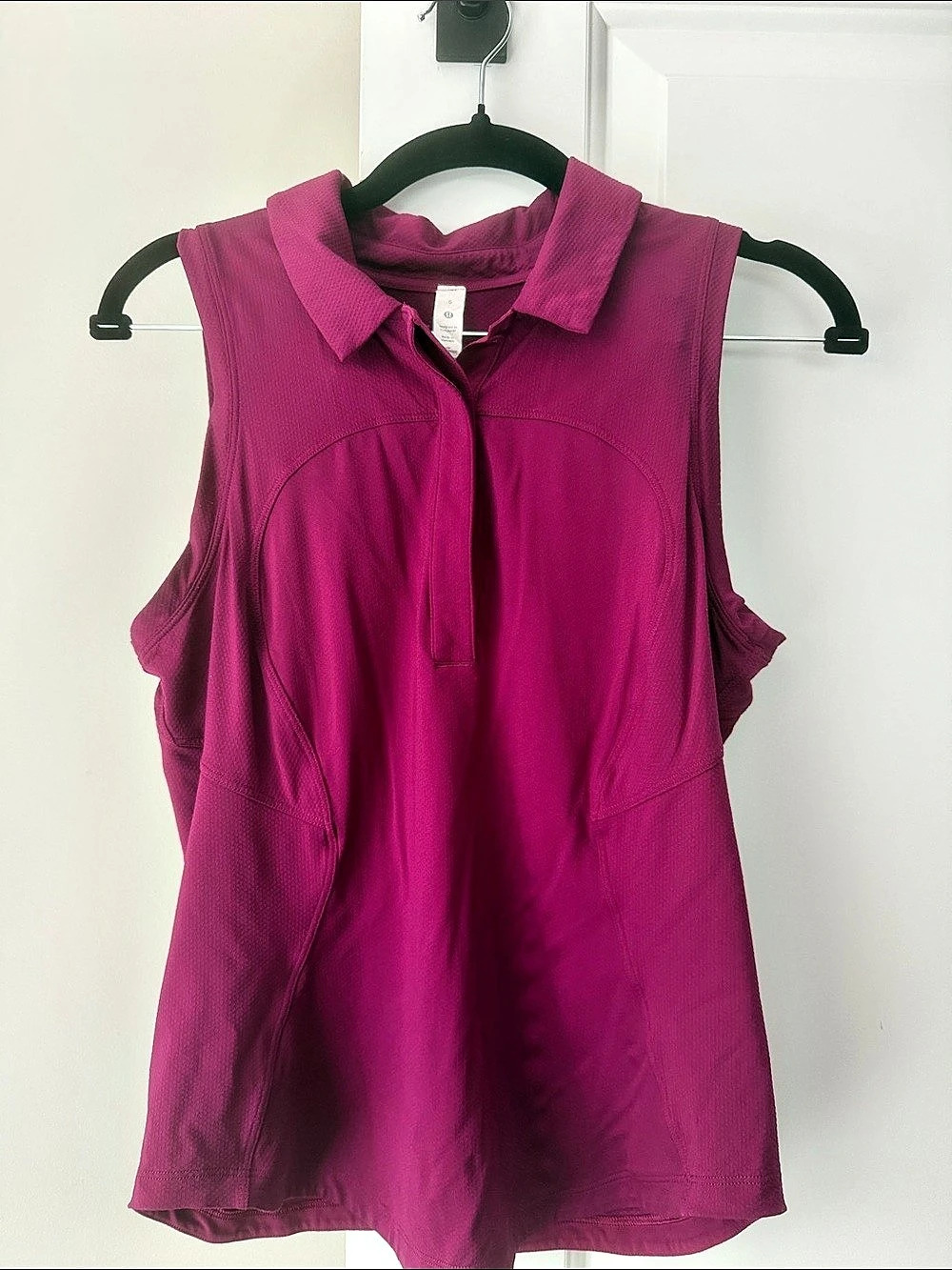 lululemon Quick-Dry Sleeveless Polo Shirt Pink